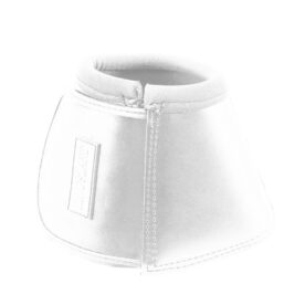 A white plastic horse shoe with a side pocket.