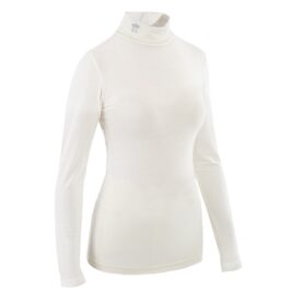 A white long sleeve shirt with a collar.