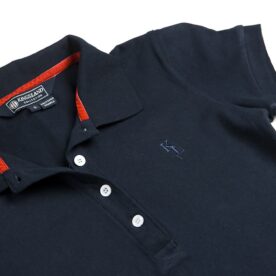 A close up of the collar on a polo shirt