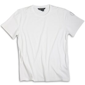 A white t-shirt is shown with no background.