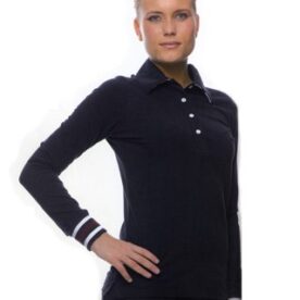 A woman in black shirt standing with her hands on hips.