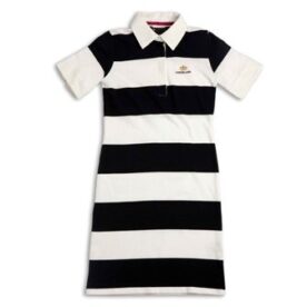 A black and white striped dress is shown.