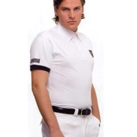 A man in white shirt and black belt.